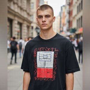 Nike Black and Red Graphic Men's Tee